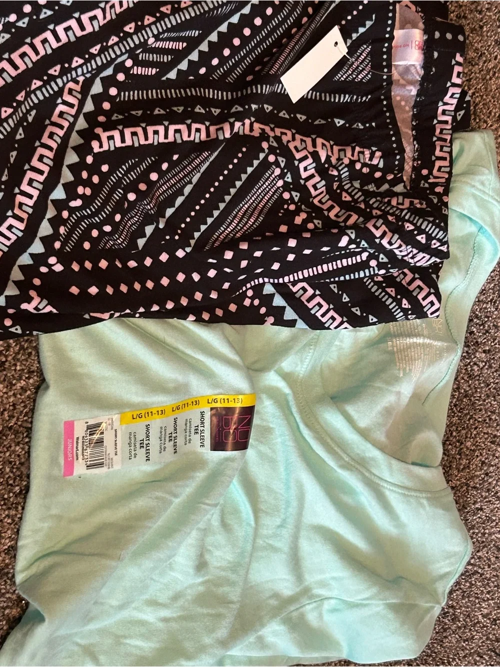 NWT No Boundaries Mint Tee & Tribal Geometric Print Leggings Active Set L 11-13